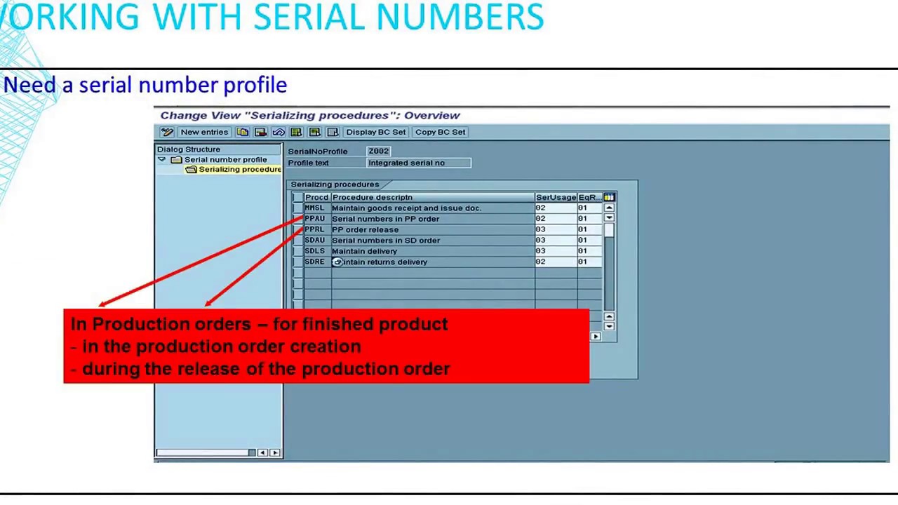 sap serial number profile is missing for material in plant